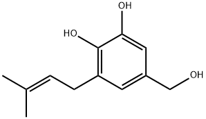 1,2-Benzenediol,5-(hydroxymethyl)-3-(3-methyl-2-butenyl)-(9CI) Struktur
