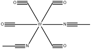 Bis(acetonitrile)tetracarbonyltungsten(0) Struktur