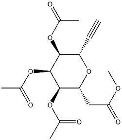3,7-脱水-1,2-二脱氧-D-甘油型-D-古洛-辛-1-炔糖醇四乙酸酯, 168105-32-6, 结构式