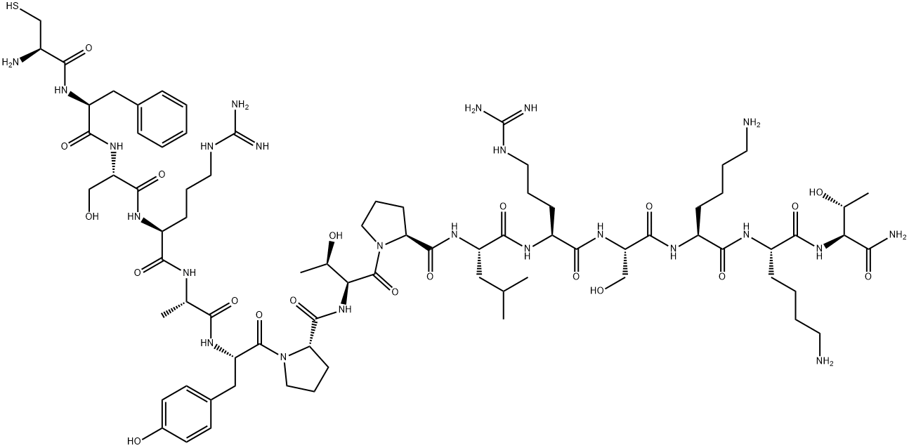 GLYCOPROTEIN HORMONE Α (32-46) AMIDE, 168782-25-0, 结构式