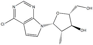 4-Chloro-7-(2-deoxy-2-fluoro-beta-D-arabinofuranosyl)-7H-pyrrolo[2.3-d]pyriMidine Structure