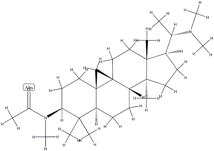N-[(20S)-20-(Dimethylamino)-4,4,14-trimethyl-9,19-cyclo-5α-pregnan-3β-yl]-N-methylacetamide Structure