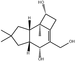 (1R)-2,4,4aβ,5,6,7,7aβ,7b-Octahydro-3-hydroxymethyl-6,6,7bα-trimethyl-1H-cyclobut[e]indene-1,4α-diol Struktur