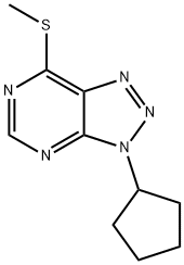v-Triazolo[4,5-d]pyrimidine, (3H), 3-cyclopentyl-7-metylthio- Structure