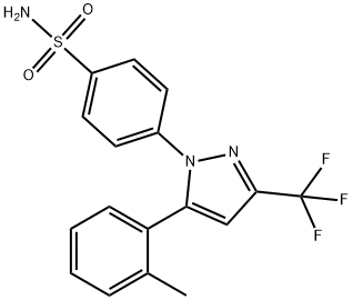 4-[3-(トリフルオロメチル)-5-(o-トリル)-1H-ピラゾール-1-イル]ベンゼンスルホンアミド 化学構造式