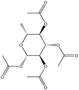 6-Deoxy-β-D-glucopyranose tetraacetate Struktur