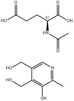 N-acetyl-L-glutamic acid, compound with 5-hydroxy-6-methylpyridine-3,4-dimethanol Struktur