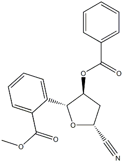 β-4,5-dibenzoyl-2-cyano-D-deoxyribrate Struktur
