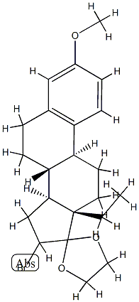 16-BroMo-13-ethyl-3-Methoxygona-1,3,5(10)-trien-17-one Cyclic 1,2-Ethanediyl Acetal Struktur