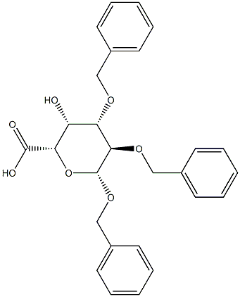 Benzyl 2-O,3-O-dibenzyl-β-D-galactopyranosiduronic acid Structure
