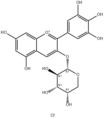 氯化飞燕草素-3-O-阿拉伯糖苷, 171370-55-1, 结构式