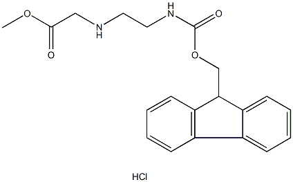 Glycine, N-[2-[[(9H-fluoren-9-ylmethoxy)carbonyl]amino]ethyl]-, methyl ester, hydrochloride (1:1) Structure