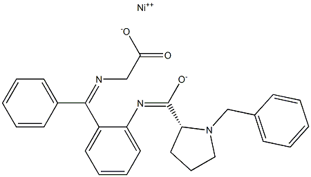 (R)-2-{o-{(N-benzylprolyl)aMino}phenyl}-benzylideneaMino-acetato(2-)-N,N',N''-nickel(II) Structure