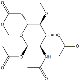 2-アセチルアミノ-4-O-メチル-2-デオキシ-α-D-ガラクトピラノース1,3,6-トリアセタート 化学構造式