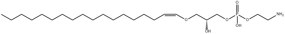 1-O-1'-(Z)-octadecenyl-2-hydroxy-sn-glycero-3-phosphoethanolaMine Structure