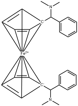 1,1'-Bis((R)-(dimethylamino)(phenyl)methyl)ferrocene Structure