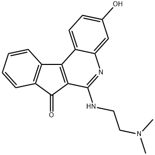 3-ヒドロキシ-6-[[2-(ジメチルアミノ)エチル]アミノ]-7H-インデノ[2,1-c]キノリン-7-オン 化学構造式