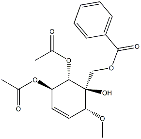 (1S)-2β,3α-Diacetoxy-1-[(benzoyloxy)methyl]-6β-methoxy-4-cyclohexen-1-ol Struktur
