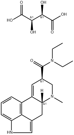 9,10-ジデヒドロ-N,N-ジエチル-6-メチルエルゴリン-8β-カルボアミド·0.5(L-酒石酸) 化学構造式