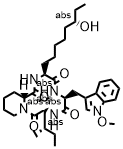 Cyclo[(2S,8S)-2-amino-8-hydroxydecanoyl-1-
methoxy-L-tryptophyl-L-isoleucyl-(2R)-2-
piperidinecarbonyl] 结构式
