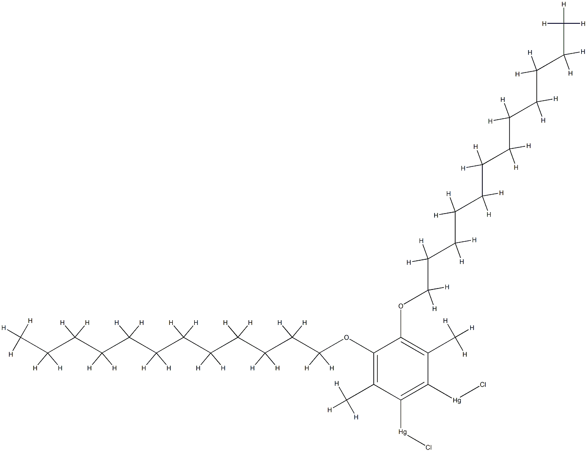 3,6-DIDODECYLOXY-4,5-DIMETHYL-1,2-PHENYLENE-BIS(MERCURY CHLORIDE) Structure