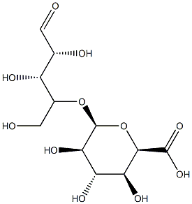 4-O-(glucopyranosyluronic acid)xylose Struktur