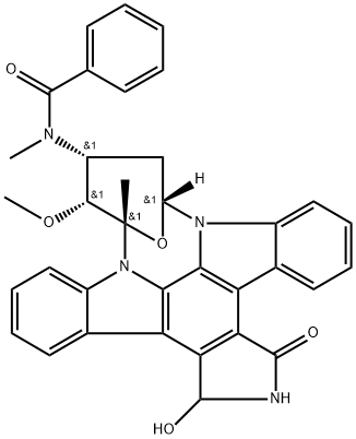 2,3,10,11,12,13-ヘキサヒドロ-3-ヒドロキシ-10β-メトキシ-9-メチル-11β-[メチル(ベンゾイル)アミノ]-9β,13β-エポキシ-1H,9H-ジインドロ[1,2,3-gh:3′,2′,1′-lm]ピロロ[3,4-j][1,7]ベンゾジアゾニン-1-オン 化学構造式