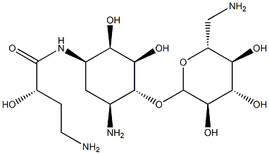 4-O-(6-氨基-6-脱氧-ALPHA-D-吡喃葡萄糖基)-N1-[(2S)-4-氨基-2-羟基-1-氧代丁基]-2-脱氧-D-链霉胺, 1793053-90-3, 结构式