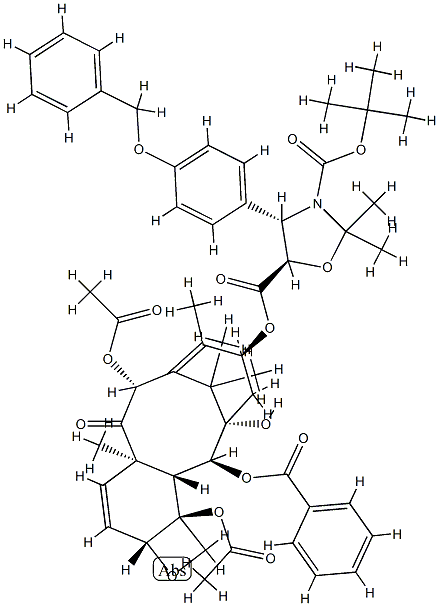 N-Desbenzoyl-N-tert-butoxycarbonyl-N,O-isopropylidene-3a€-p-O-benzyl-6,7-dehydro Paclitaxel Structure