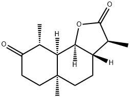 (3S)-3aβ,5,5a,6,7,9,9aα,9bα-オクタヒドロ-3,5aα,9α-トリメチルナフト[1,2-b]フラン-2,8(3H,4H)-ジオン 化学構造式