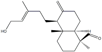 (1S,8aα)-Decahydro-5β-(5-hydroxy-3-methyl-3-pentenyl)-1,4aβ-dimethyl-6-methylene-1-naphthalenecarbaldehyde Struktur