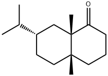 [4aR,(+)]-3,4,4a,5,6,7,8,8a-オクタヒドロ-4a,8aβ-ジメチル-7α-イソプロピルナフタレン-1(2H)-オン 化学構造式