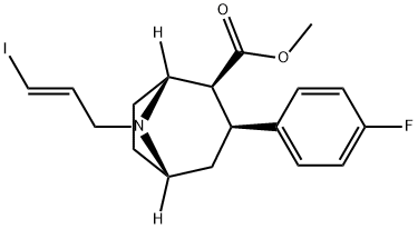(E)-N-(1-Iodoprop-1-en-3-yl)-3-beta-(4-fluorophenyl)-nortropane-2-beta-carboxylic acid methyl ester, Struktur