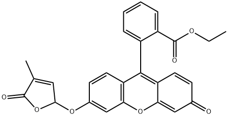 2-[6-[(2,5-二氢-4-甲基-5-氧代-2-呋喃基)氧]-3-氧代-3<I>H</I>-占吨-9-基]苯甲酸乙酯, 1807549-00-3, 结构式
