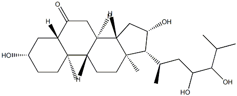 3β,16β,23,24-Tetrahydroxy-5α-cholestan-6-one Structure