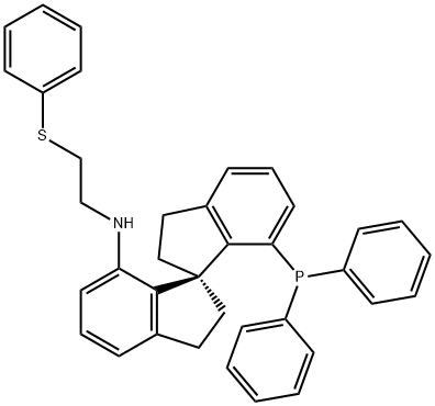 (R)-(+)-7-[N-(2-Phenylthio)ethylamino]-7'-[diphenylphosphino]-2,2',3,3'-tetrahydro-1,1'-spirobindane, 97+% (>99% ee) [(R)-Ph-SpiroSAP-Ph] Struktur