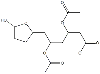 Tetrahydro-β,δ-di(acetyloxy)-5-hydroxy-2-furanhexanoic acid methyl ester Structure