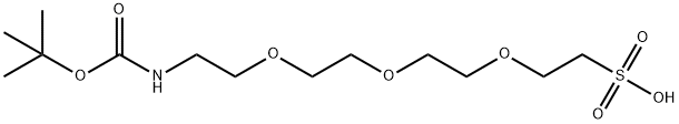 Boc-N-amido-PEG3-sulfonic acid Structure