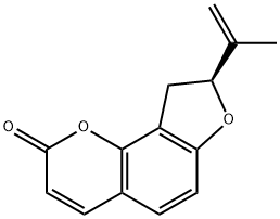 8,9-ジヒドロ-8-(1-メチルエテニル)-2H-フロ[2,3-h]-1-ベンゾピラン-2-オン 化学構造式