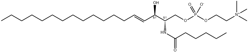 N-hexanoyl-D-erythro-sphingosylphosphorylcholine Struktur