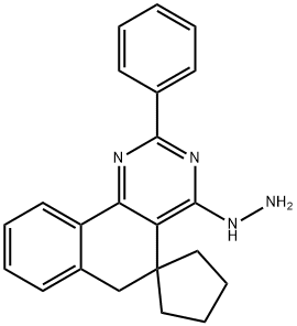 1,3-Phenanthroline, 5,6-dihydro-4-hydrazino-2-phenyl-spiro-5-cyclopent ane- Structure