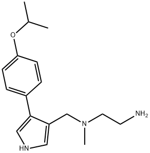 2-[4-(4-イソプロポキシフェニル)-1H-ピロール-3-イルメチル(メチル)アミノ]エタンアミン 化学構造式