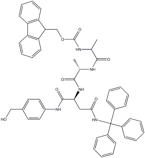 Fmoc-Ala-Ala-Asn(Trt)-PAB Structure