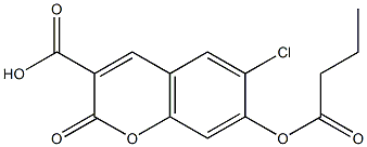 7-Butyryloxy-6-chloro-2-oxo-2H-chromene-3-carboxylic acid Structure
