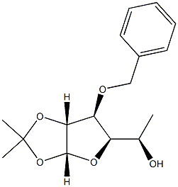 6-デオキシ-1-O,2-O-イソプロピリデン-3-O-ベンジル-α-D-グルコフラノース 化学構造式