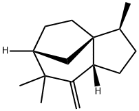 (3S)-2,3,4,5,6,7,8,8aα-Octahydro-3,7,7-trimethyl-8-methylene-1H-3aα,6α-methanoazulene Struktur