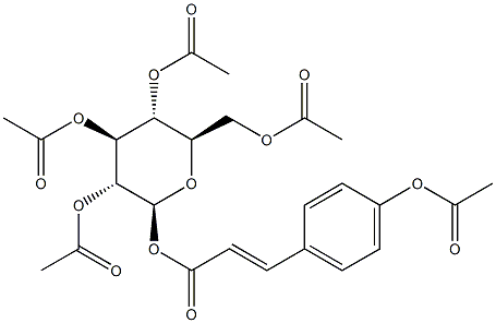 3-(4-Acetoxyphenyl)acrylic acid 2-O,3-O,4-O,6-O-tetraacetyl-β-D-glucopyranosyl ester Structure
