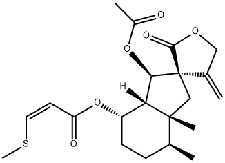 (Z)-3-メチルチオプロペン酸[(3R,3'aα)-3'α-アセトキシ-4,5,1',3',3'a,4',5',6',7',7'a-デカヒドロ-7'α,7'aα-ジメチル-4-メチレン-2-オキソスピロ[フラン-3(2H),2'-[2H]インデン]-4'β-イル]