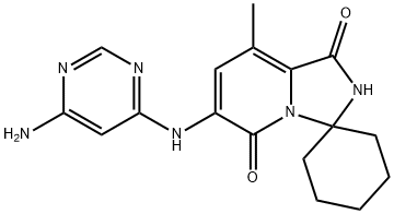6'-[(6-氨基-4-嘧啶基)氨基]-8'-甲基螺[环己烷-1,3'(2'H)-咪唑并[1,5-A]吡啶]-1',5'-二酮,1849590-01-7,结构式