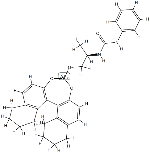 1-{(2R)-1-[(11BR)-8,9,10,11,12,13,14,15-八氢二萘并[2,1-D:1',2'-F][1,3,2]二氧磷杂七-4-基氧基]丙-2-基}-3-苯基脲,1858223-90-1,结构式